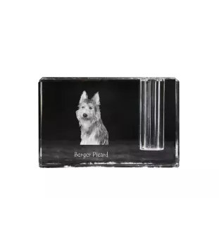 Picardy Sheepdog, Berger Picard, Picardy Shepherd - Pen stand, crystal organiser with dog photo, unique desk decoration by Art-Dog brand
