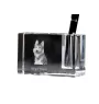 Berger de Picardie, Berger Picard - Stifthalter, Kristallorganizer mit Hundefoto, einzigartige Schreibtischdekoration der Marke Art-Dog