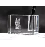 Berger de Picardie, Berger Picard - Stifthalter, Kristallorganizer mit Hundefoto, einzigartige Schreibtischdekoration der Marke Art-Dog