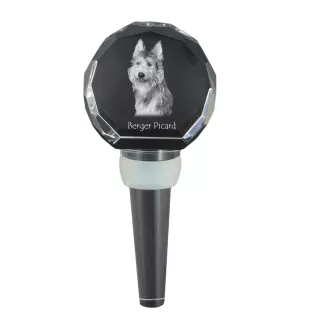 Berger de Picardie, Berger Picard - Bouchon de bouteille en cristal, bouchon de vin unique avec photo, cadeau personnalisé pour sommelier par la marque Art-Dog