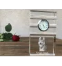 Picardy Sheepdog, Berger Picard, Picardy Shepherd - glass clock with a photo, photo of a dog in crystal, personalized standing office clock by Art-Dog brand