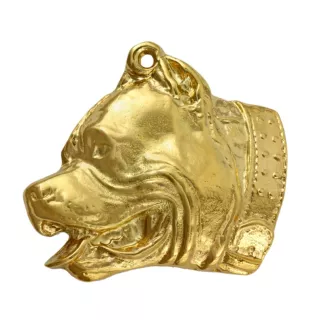 Pit Bull, American Pit Bull Terrier, Pitbull, APBT - Vergoldeter Schlüsselanhänger mit Hund, Handtaschenschmuck, Luxus-Accessoire der Marke Art-Dog