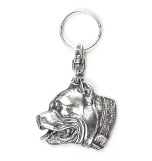 Pit Bull, American Pit Bull Terrier, Pitbull, APBT - Pendentif argenté avec un chien dans une boîte décorative, décoration de sac à main, pendentif de sac à dos par la marque Art-Dog