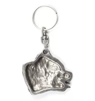 Pit Bull, American Pit Bull Terrier, Pitbull, APBT - Versilberter Anhänger mit einem Hund in einer dekorativen Box, Handtaschenschmuck, Rucksackanhänger der Marke Art-Dog