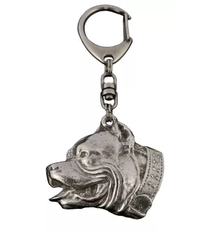 Pit Bull, American Pit Bull Terrier, Pitbull Terrier, APBT - Silver-plated key ring with a dog in a gift box, handbag decoration, backpack pendant by Art-Dog brand