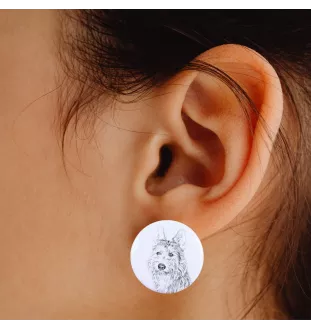 Berger de Picardie, Berger Picard - boucles d'oreilles uniques avec un chien, votre animal de compagnie sur un porte-clés, marque propre Art-Dog