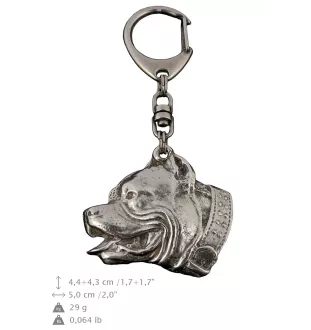 Pit Bull, American Pit Bull Terrier, Pitbull, APBT - Versilberter Schlüsselanhänger mit Hund in einer Geschenkbox, Handtaschenschmuck, Rucksackanhänger der Marke Art-Dog
