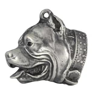 Pit Bull, American Pit Bull Terrier, Pitbull, APBT - Porte-clés argenté avec un chien dans une boîte cadeau, décoration de sac à main, pendentif de sac à dos par la marque Art-Dog