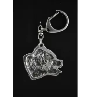 Pit Bull, American Pit Bull Terrier, Pitbull, APBT - Porte-clés argenté avec un chien dans une boîte cadeau, décoration de sac à main, pendentif de sac à dos par la marque Art-Dog