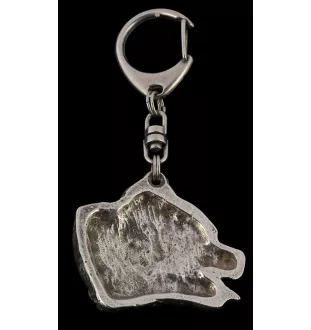 Pit Bull, American Pit Bull Terrier, Pitbull Terrier, APBT - Silver-plated key ring with a dog in a gift box, handbag decoration, backpack pendant by Art-Dog brand