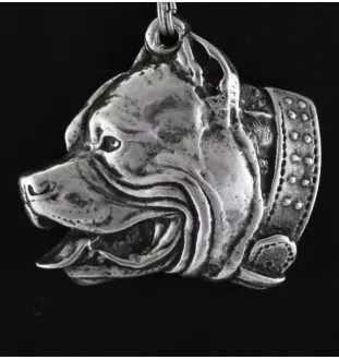 Pit Bull, American Pit Bull Terrier, Pitbull, APBT - collier avec un chien, pendentif en plaqué argent pour les fans de chiens, bijoux uniques de la marque Art-Dog