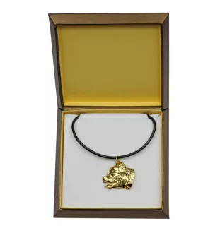 Pit Bull, American Pit Bull Terrier, Pitbull, APBT - Collier de chien dans une boîte cadeau, pendentif plaqué or pour les fans de chiens, bijoux remarquables par Art-Dog