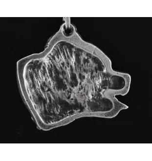 Pit Bull, American Pit Bull Terrier, Pitbull, APBT - Hundehalsband in Geschenkbox, versilbertes Medaillon für Hundefans, markanter Anhänger der Marke Art-Dog