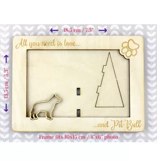 Pitbull, Pit Bull ramka na zdjęcie ze sklejki Art-Dog