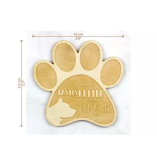 Pitbull, Pit Bull podkładka pod kubek ze sklejki Art-Dog