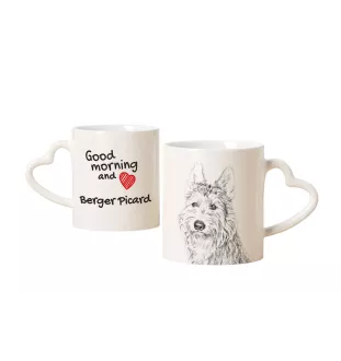 Picardy Sheepdog, Berger Picard, Picardy Shepherd - cup with a dog, adorable cup with a heart-shaped handle, universal gift from the Art-Dog brand