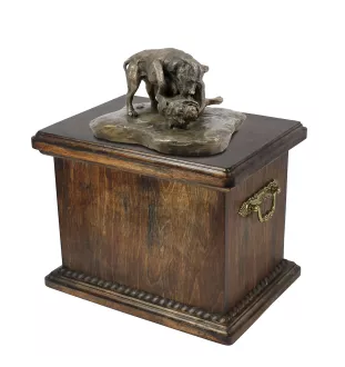 Combat de Pit Bull - une urne pour les cendres d'un chien, une urne avec une statuette, une urne élégante de style classique de la marque Art-Dog