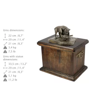 Combat de Pit Bull - une urne pour les cendres d'un chien, une urne avec une statuette, une urne élégante de style classique de la marque Art-Dog