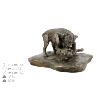 Pit Bull Fight - urn for the ashes of a dog, urn with a statuette, elegant urn in the classic style of the Art-Dog brand