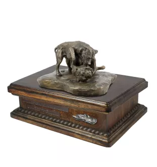 Pit Bull, American Pit Bull Terrier, Pitbull Terrier, APBT - urn for dog ashes, personalized urn with a statue, wooden urn with a dog by Art-Dog brand