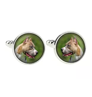 Pit Bull, American Pit Bull Terrier, Pitbull, APBT - boutons de manchette, décoration de chemise, pendentif de chemise de la marque Art-Dog