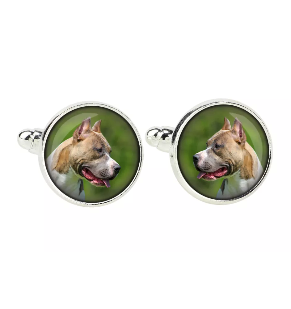Pit Bull, American Pit Bull Terrier, Pitbull, APBT - Manschettenknöpfe, Hemdverzierung, Hemdanhänger der Marke Art-Dog