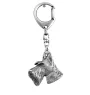 Polish Lowland Sheepdog, PON, Valee Sheepdog - Silver-plated key ring with dog, handbag decoration, backpack pendant by Art-Dog brand