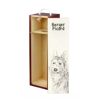 Picardy Sheepdog, Berger Picard, Picardy Shepherd - wine box with a dog, alcohol box with graphics, personalized gift box from the Art-Dog brand