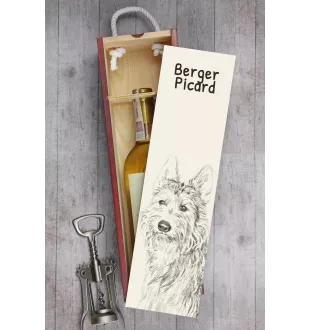 Picardy Sheepdog, Berger Picard, Picardy Shepherd - wine box with a dog, alcohol box with graphics, personalized gift box from the Art-Dog brand