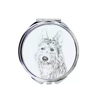 Berger de Picardie, Berger Picard - Taschenspiegel mit Hund, personalisierter Taschenspiegel, kompakter Spiegel mit Art-Dog-Logo