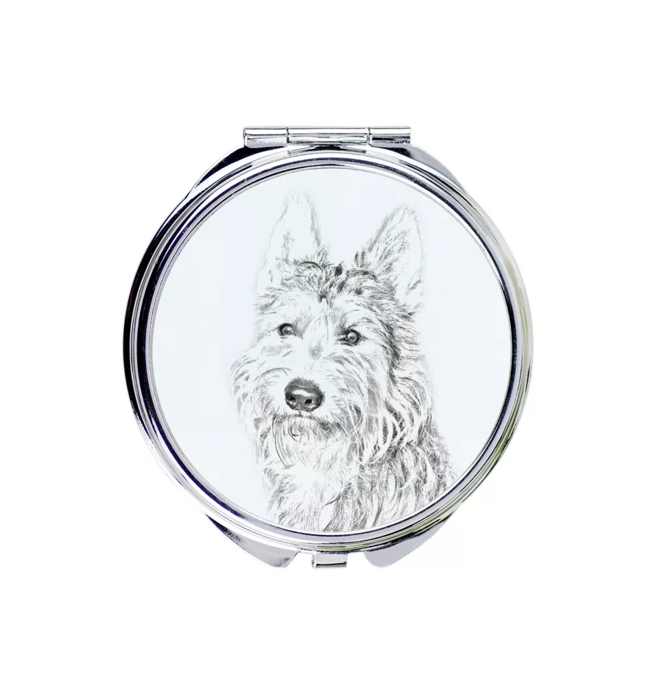 Berger de Picardie, Berger Picard - Taschenspiegel mit Hund, personalisierter Taschenspiegel, kompakter Spiegel mit Art-Dog-Logo