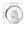 Picardy Sheepdog, Berger Picard, Picardy Shepherd - Pocket mirror with a dog, personalized mirror for a purse, compact mirror with Art-Dog brand print.