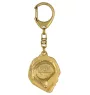 Polnischer Niederungshütehund, PON - Vergoldeter Schlüsselanhänger mit Hund, Handtaschenschmuck, Luxus-Accessoire der Marke Art-Dog