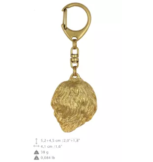Polish Lowland Sheepdog, PON, Valee Sheepdog - Gilded key ring with dog, handbag decoration, luxury accessory by Art-Dog brand
