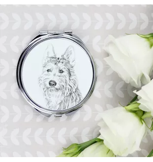 Picardy Sheepdog, Berger Picard, Picardy Shepherd - Pocket mirror with a dog, personalized mirror for a purse, compact mirror with Art-Dog brand print.