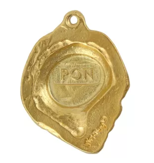 Polnischer Niederungshütehund, PON - Vergoldeter Schlüsselanhänger mit Hund, Handtaschenschmuck, Luxus-Accessoire der Marke Art-Dog