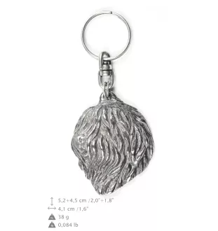 Polish Lowland Sheepdog, PON, Valee Sheepdog - Silver-plated pendant with a dog in a decorative box, handbag decoration, backpack pendant by Art-Dog brand