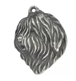 Berger polonais de plaine - Porte-clés argenté avec un chien dans une boîte cadeau, décoration de sac à main, pendentif de sac à dos par la marque Art-Dog