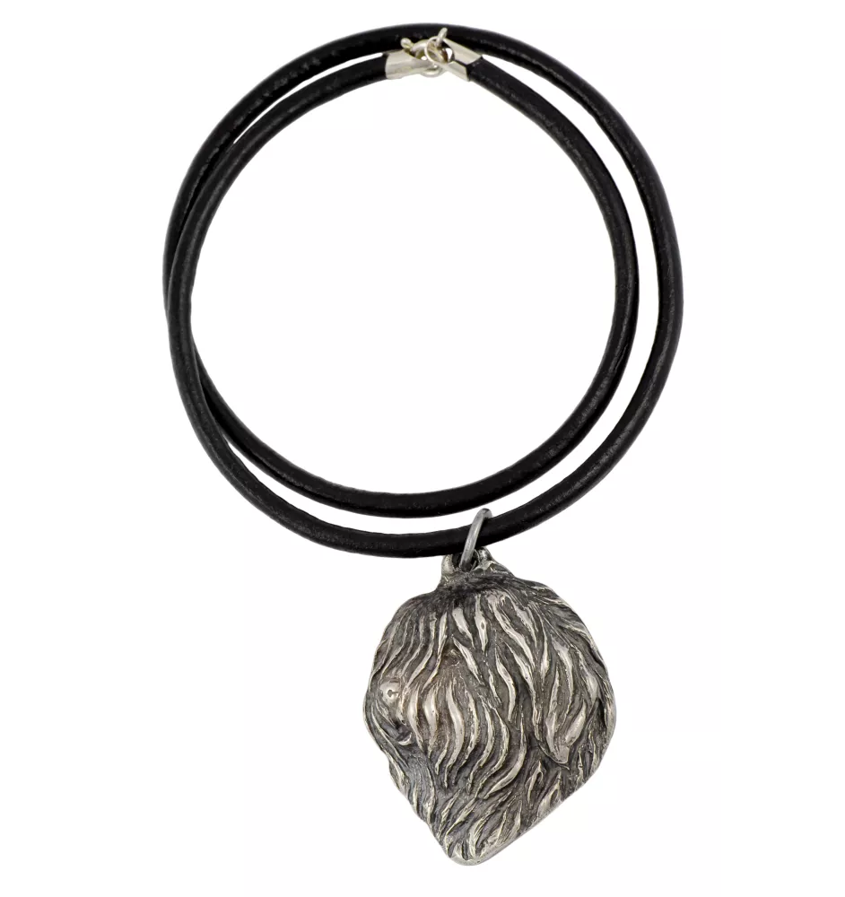 Polish Lowland Sheepdog, PON, Valee Sheepdog - Necklace with dog, silver-plated pendant for dog fan, unique jewelry by Art-Dog brand