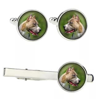 Pit Bull, American Pit Bull Terrier, Pitbull, APBT Ärmelknöpfe und Krawatte mit Ihrem Foto, Anzugaccessoire, Herrenschmuck der Marke Art-Dog