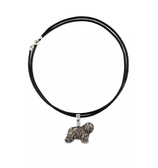 Polnischer Niederungshütehund, PON I - Hundehalsband, versilberter Anhänger für den Hundeliebhaber, dezenter Schmuck von Art-Dog