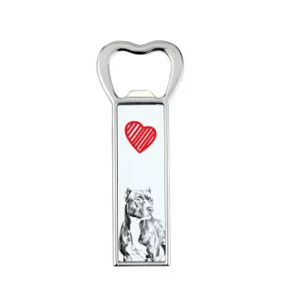 Pit Bull, American Pit Bull Terrier, Pitbull, APBT - Flaschenöffner mit Hund, personalisierter Flaschenöffner für den Kühlschrank, ein einzigartiges Geschenk für Männer von der Marke Art-Dog