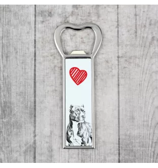 Pit Bull, American Pit Bull Terrier, Pitbull Terrier, APBT - bottle opener with a dog, personalized fridge opener, unique gift for a man by Art-Dog brand