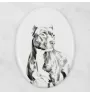 Pit Bull, American Pit Bull Terrier, Pitbull, APBT - Gedenktafel mit einem Foto eines Hundes, Grabplatte mit Druck, personalisierte ovale Platte der Marke Art-Dog