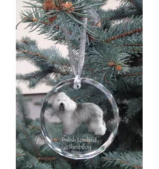 Polski owczarek nizinny medal kryształowy z psem Art-Dog