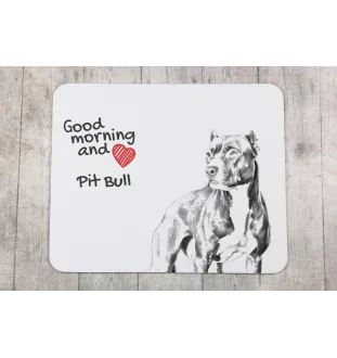 Pit Bull, American Pit Bull Terrier, Pitbull, APBT - Mauspad mit Druck, personalisiertes Mauspad mit Hund, einzigartiges Gadget für Büroangestellte von Art-Dog.
