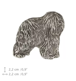 Berger polonais de plaine  - Broche chien argentée, épingle élégante, décoration de revers de veste par la marque Art-Dog
