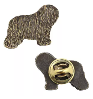 Berger polonais de plaine I  - Broche chien argentée, épingle élégante, décoration de revers de veste par la marque Art-Dog
