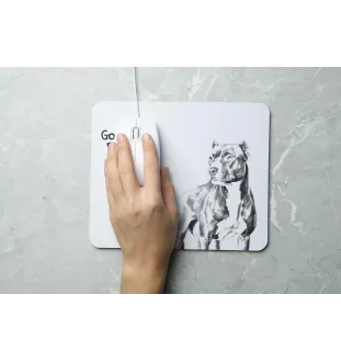 Pit Bull, American Pit Bull Terrier, Pitbull, APBT - Mauspad mit Druck, personalisiertes Mauspad mit Hund, einzigartiges Gadget für Büroangestellte von Art-Dog.