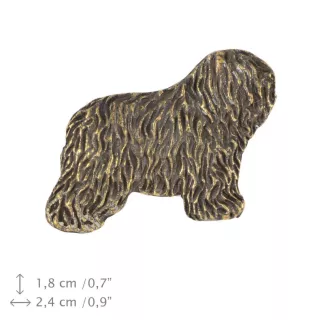 Polnischer Niederungshütehund, PON I  - Versilberte Hundebrosche, elegante Anstecknadel, Jackenreversschmuck der Marke Art-Dog